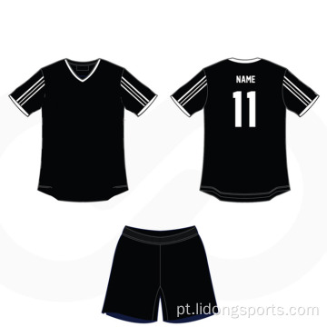 Jersey de futebol barato conjunto de futebol verde preto